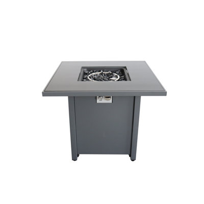 Steel Grey Outdoor Fire Pit  30"  - 40000 , Propane/Natural Gas Options, Filler, Lid, Cover, Wind , Astounding Backyard 30 Inch Gas, Exquisite