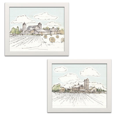 " Farm Memories I & II Shiplap " by Anne Tavoletti 2 - Pieces