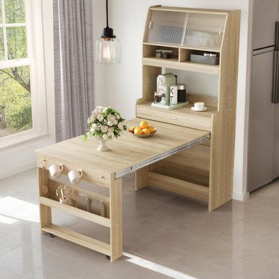 Kitchen Pantry Cabinet with Extendable Table by Latitude Run