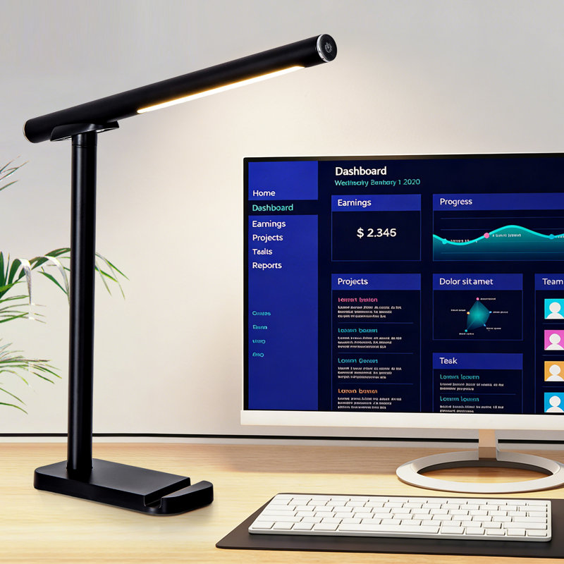 Lampe de bureau magnétique à DEL détachable - à intensité variable, 3 températures de couleur et 5 niveaux de luminosité, alimentée de type c pour lire, travailler et étudier