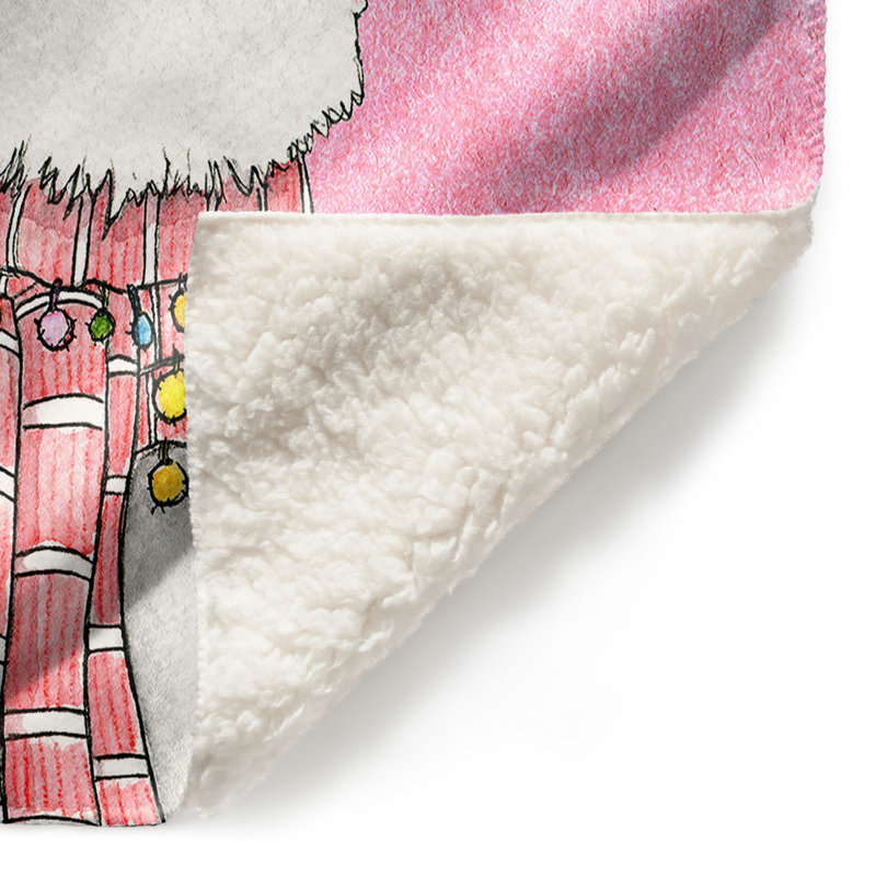 Couverture écharpe lama, 51 po x 60 po, Rose clair