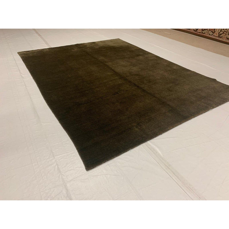 Tapis moderne délavé à la main de conception unique 5 pi 10 po x 7 pi 11 po One-of-a-Kind Anatolian