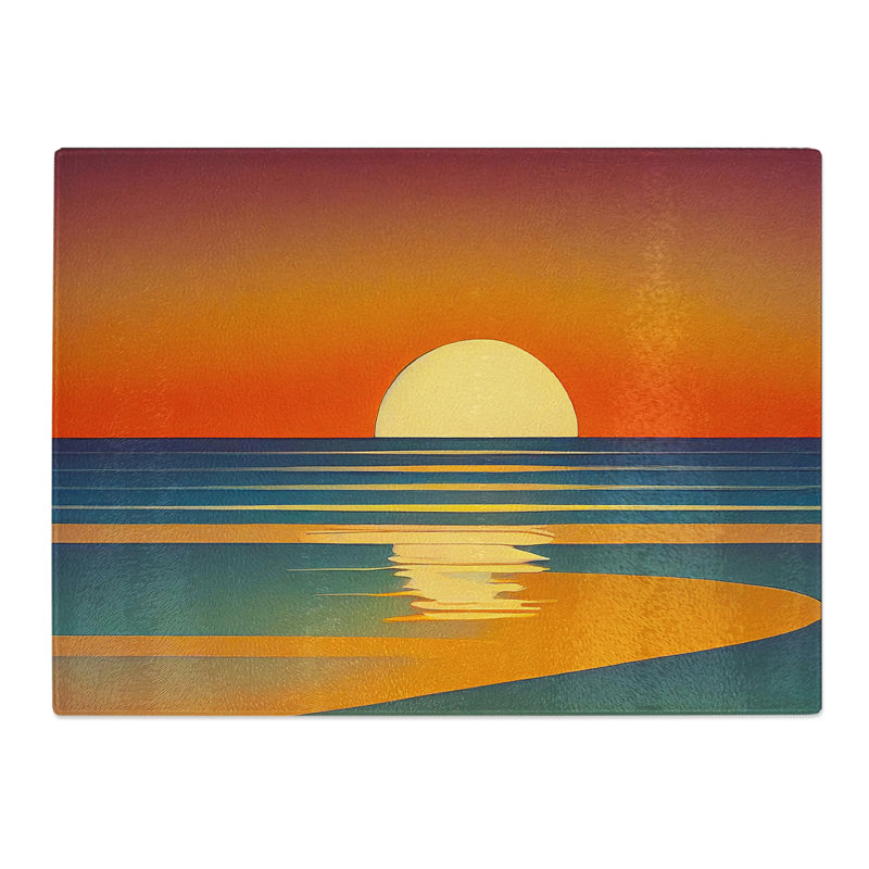 Dashing Sunset Abstract  Glass Chopping Board