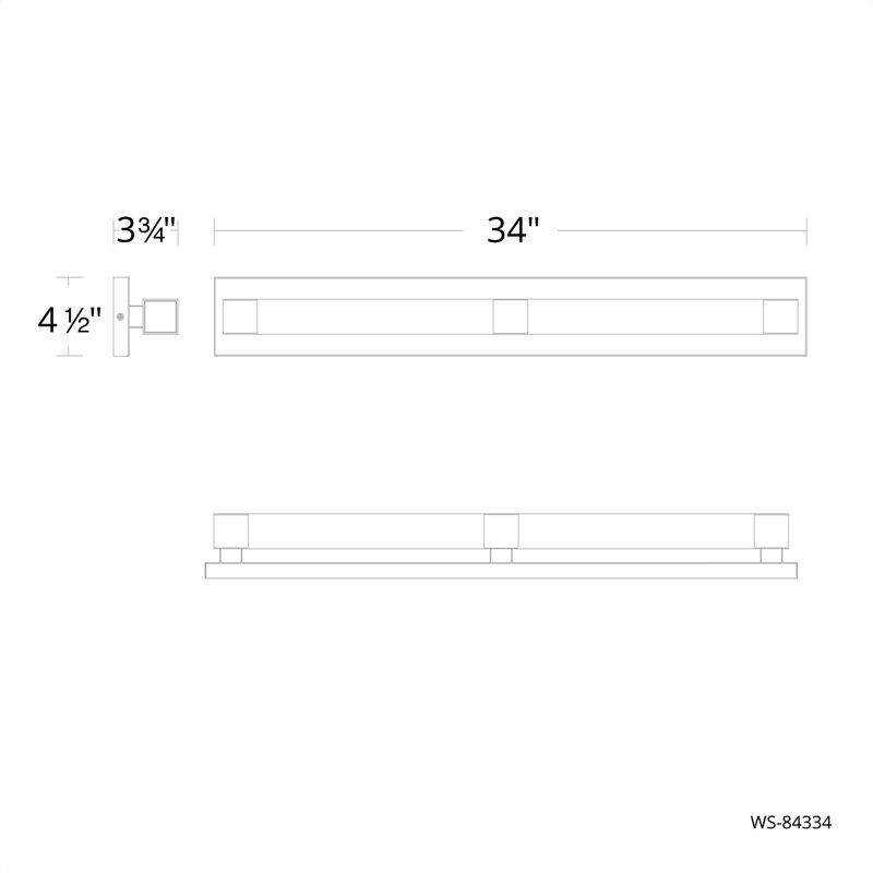 Modern 34-Inch Aged Brass Dimmable LED Vanity Light