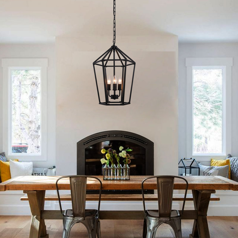 Asheville 3 - Light Dimmable Lantern Geometric Chandelier