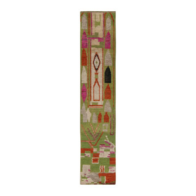 Moroccan Hand Knotted Geometric Area Rug