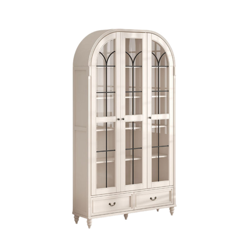 Arched Bookcase, (5 Shelves) 82.68"H x 57.87"W x 15.75" D