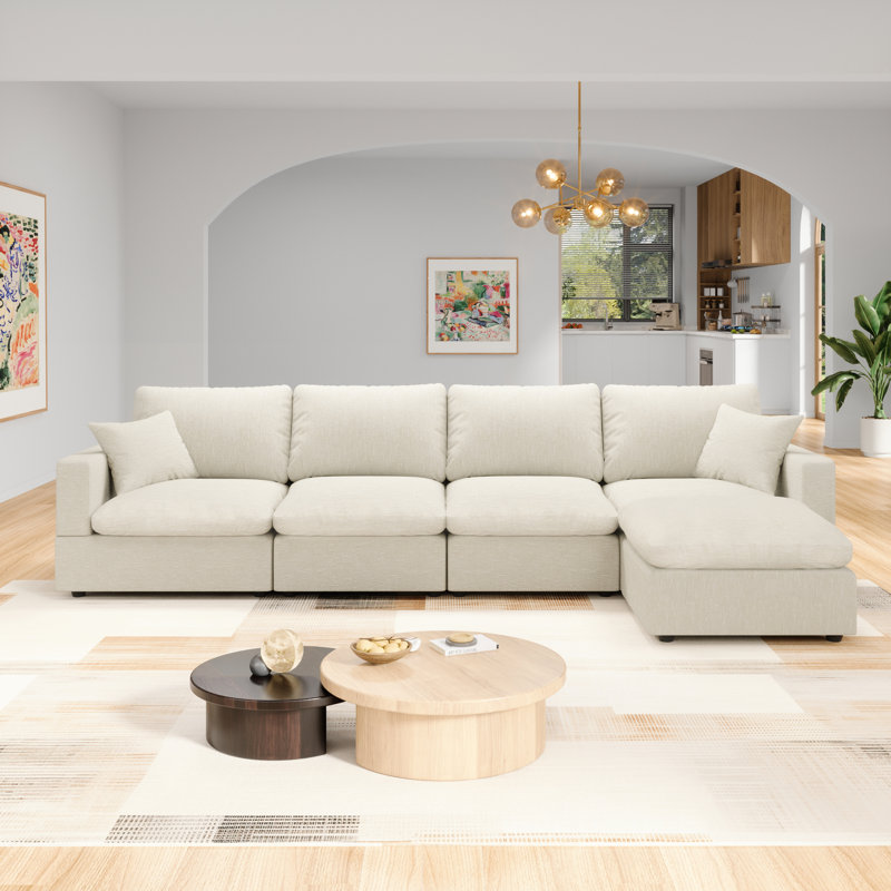 Canapé modulaire 5 places Comfy, Beige