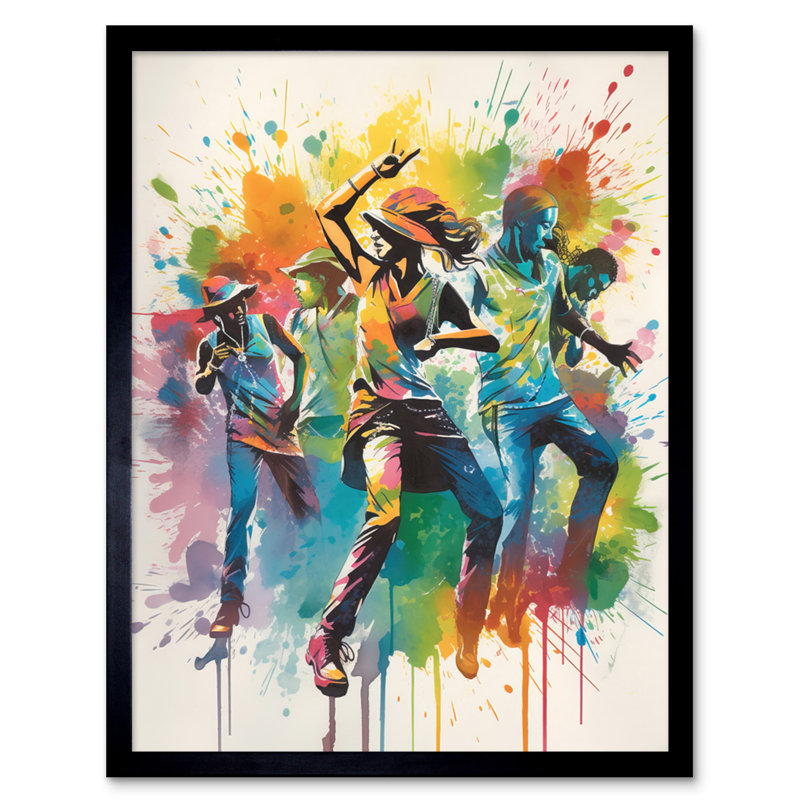 Rainbow Rhythm Dance Festival Of Colour Dancers Dancing To Music - Single Picture Frame Print