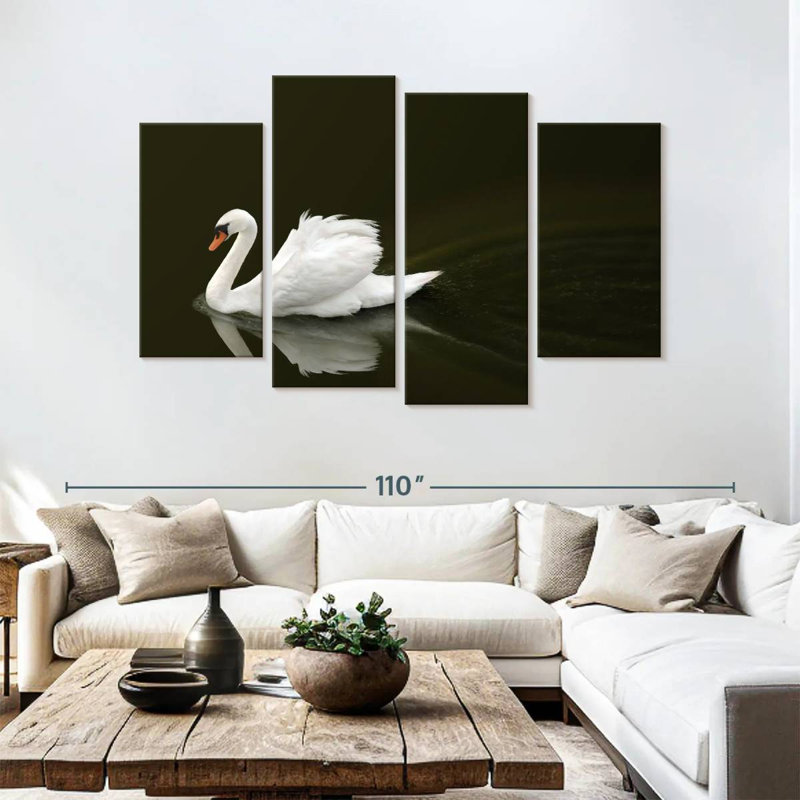 Brampt White Swan Elegance, 54" H x 84" W