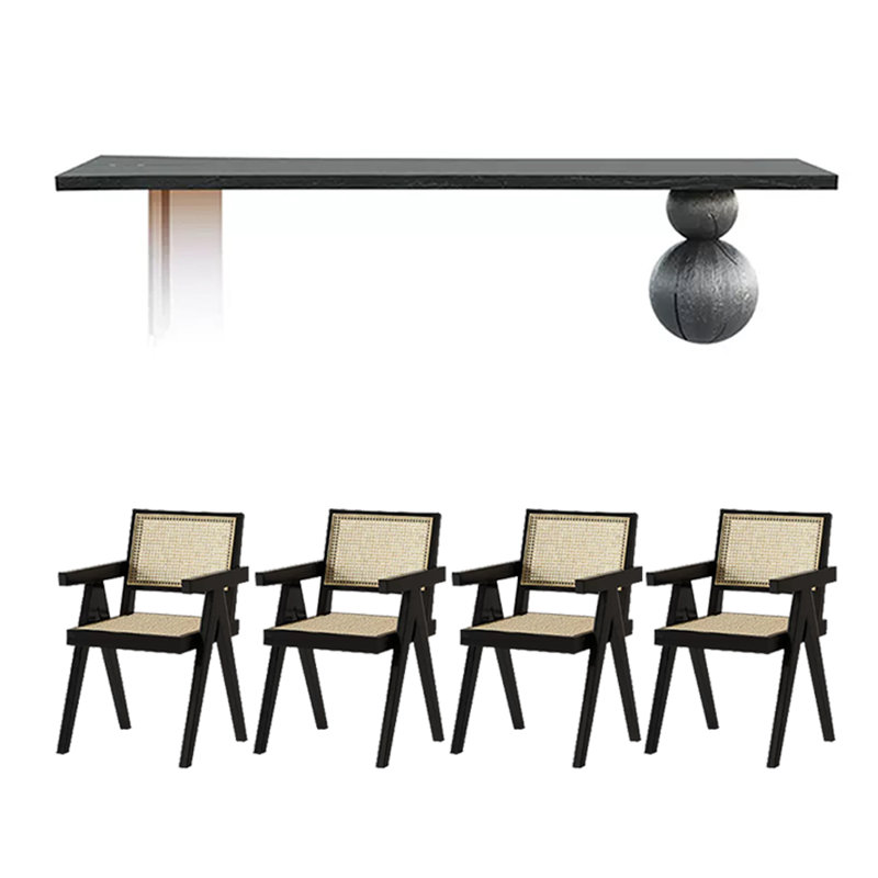 Ensemble de salle à manger rectangulaire, H 29,53 po x L 94,49 po x l 31,5 po