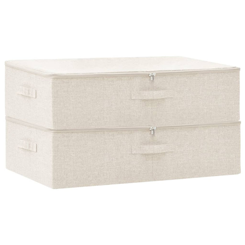 Boîtes de rangement vidaXL en tissu 27,6 x 15,7 x 7,1 po, Blanc