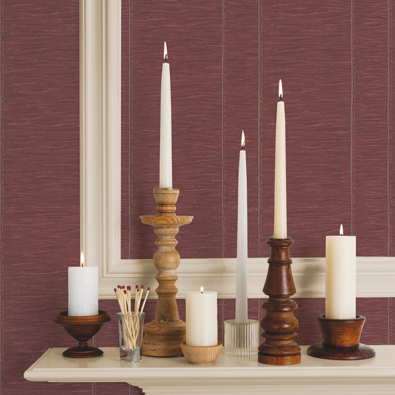 Moffitt 10m x 53cm Textured Satin Paste the Wall Wallpaper Roll, Burgundy