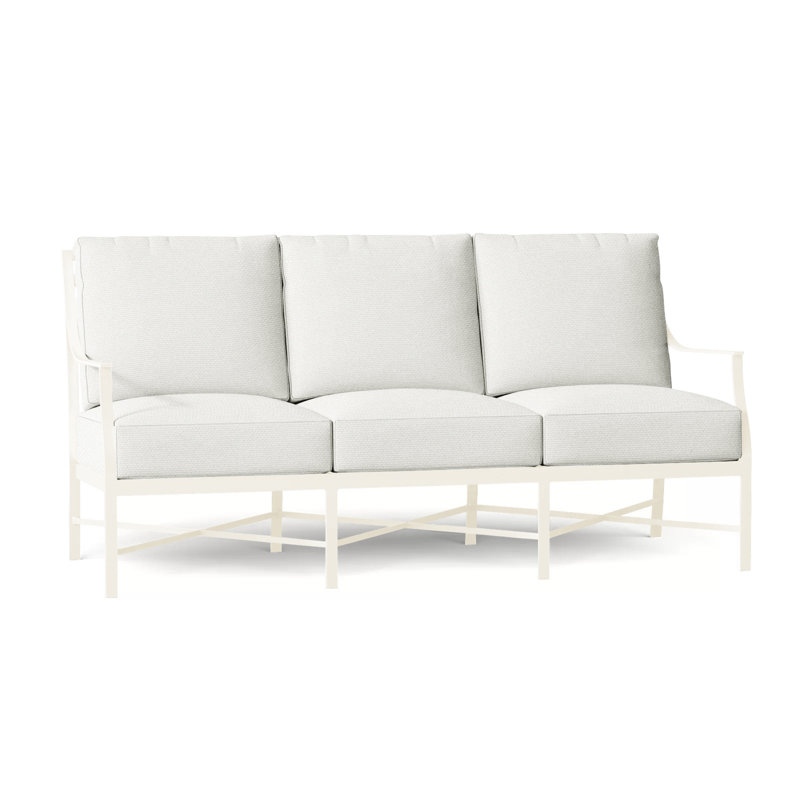 Monaco 74.5" Wide Outdoor Patio Sofa with Cushions, No Welt, Slate Gray, Verona Mist
