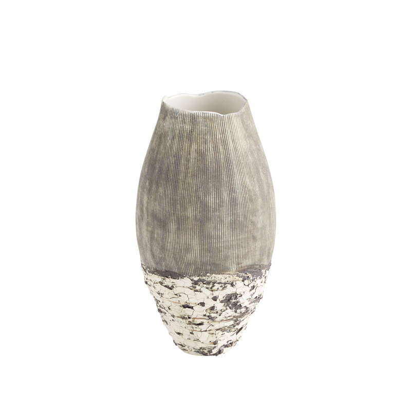 Calypso Handmade Ceramic / Porcelain Table Vase, 11.5" H x 6.25" W x 6.25" D