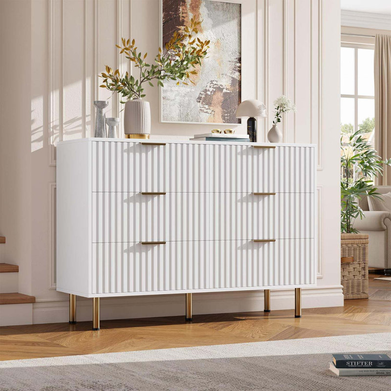 Commode 6 tiroirs Modern, Blanc