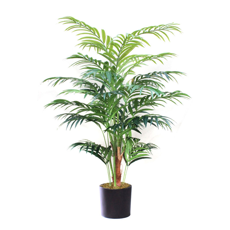 Faux Palm Tree in Metal Planter