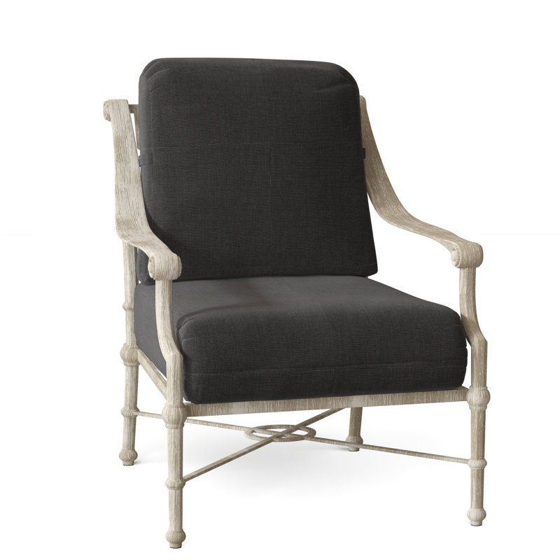 Delphi Outdoor Lounge Chair, Weathered White, Canvas Bird's Eye Sunbrella® Canvas