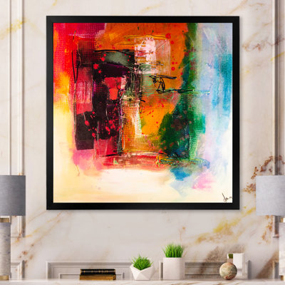 Modern Energetic Color Dance III - Picture Frame Print on Canvas