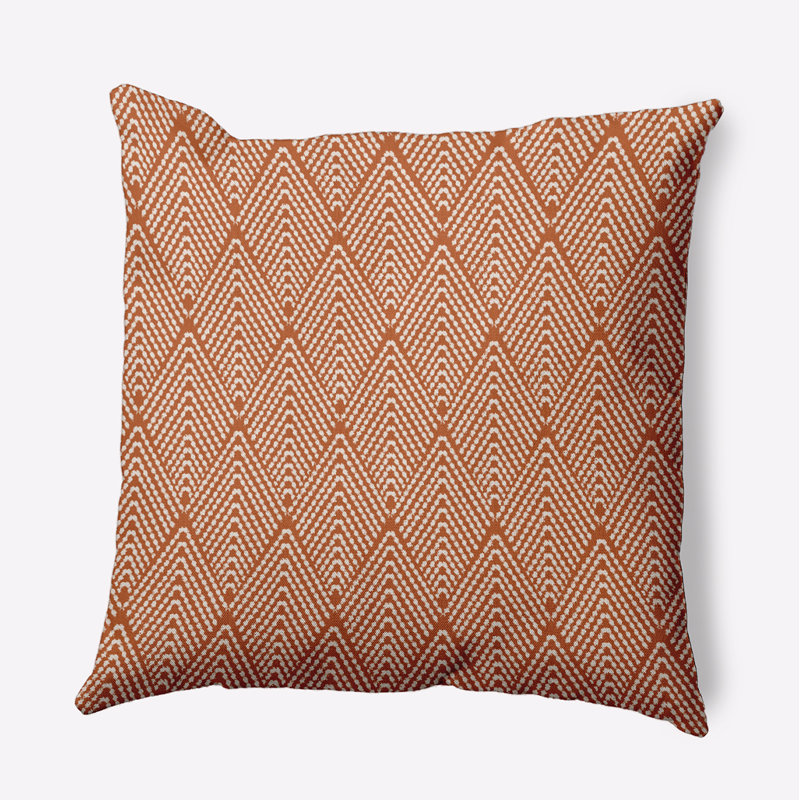 Housse et insert de coussin carré d'extérieur Mangham, H 16 po x l 16 po, Orange géométrique