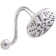 6" Round Thin 5-Function Adjustable Spray Shower Head with 8" S-Shaped Wall Mount Arm