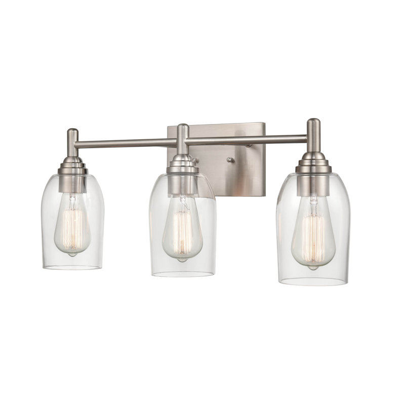 Luminaire à 3 lumières 22 po Ahlke Luminaire de meuble-lavabo moderne doré, Nickel brossé