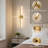 28.35 Inch Modern Cordless LED Wall Lights with Remote, Rechargeable Battery Vanity Light for Bedroom, Living Room (Gold, Round)-983883173