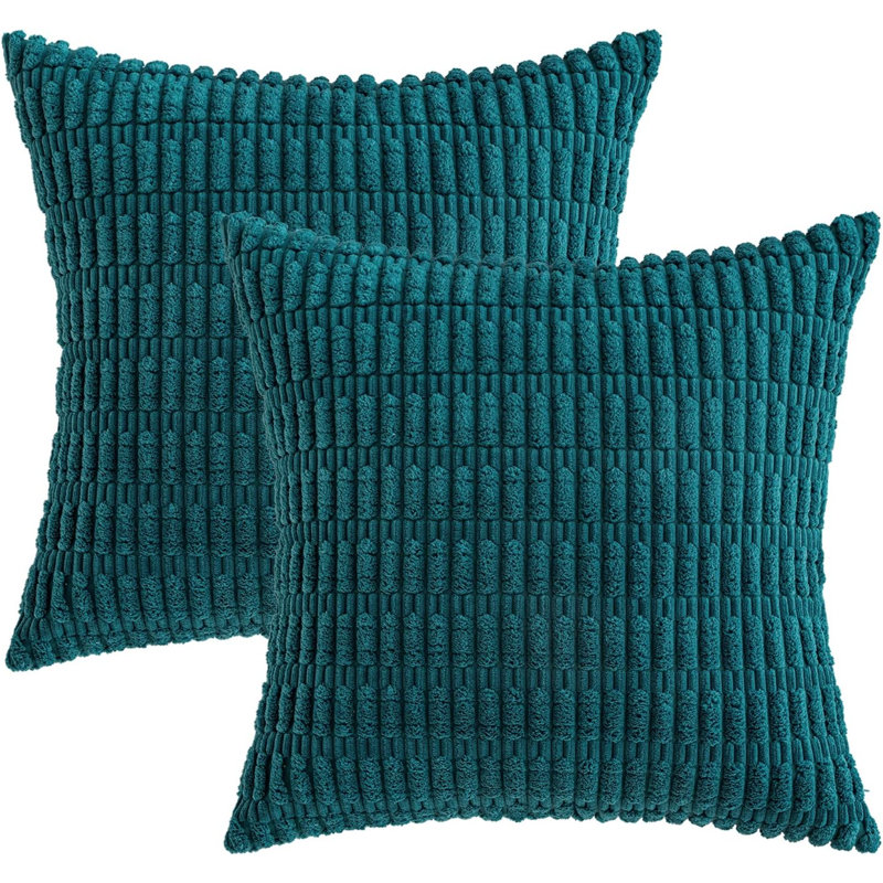 Housse de coussin, Bleu sarcelle, H 18 po x l 18 po