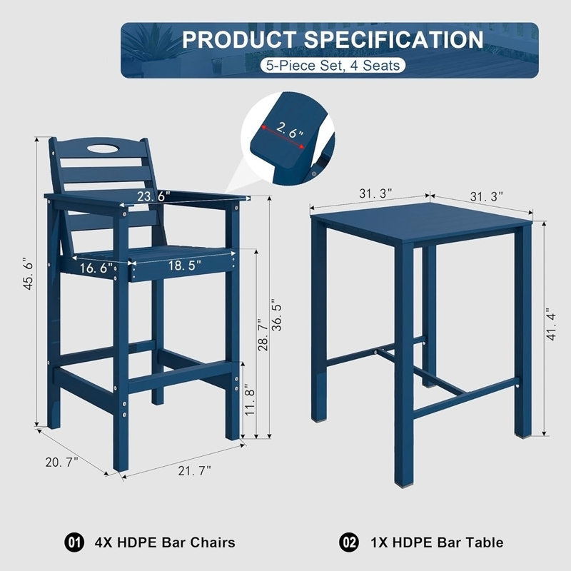 Patio Dining Set Table,
