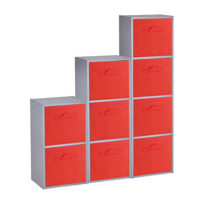 Faunce 90.5cm H x 89cm W Cube Bookcase, Red