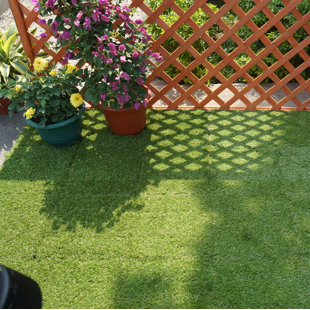 12'' L x 12'' W Plastic Interlocking Deck Tile in Green
