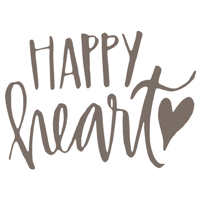 Happy Heart Warm Grey - Wrapped Canvas Print, 51cm H x 51cm W x 3.8cm D