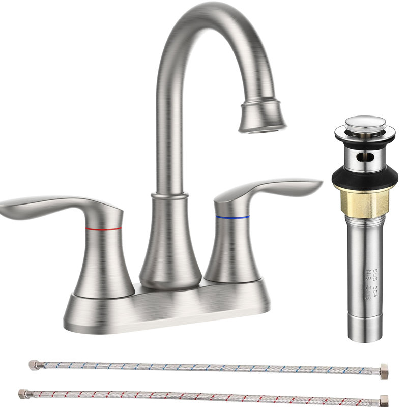 Oil Rubbed Bronze Bathroom Vanity Faucet - 2, 4-Inch, With Pop-Up Drain & Supply Hoses Scratch, Rust-, Corrosion Tarnish , No Water Spot Or Finger Print 4-Inch In 2 Design, And To Rust, Tarnish,