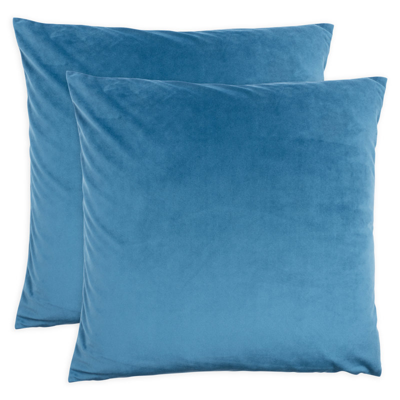 Velvet Pillows Pillow Cover, Blue, 18" H x 18" W