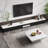 Demarre Modern TV Stand for Projector, Faux Marble Media Console with Drawers, Pre-assembly-1957539220