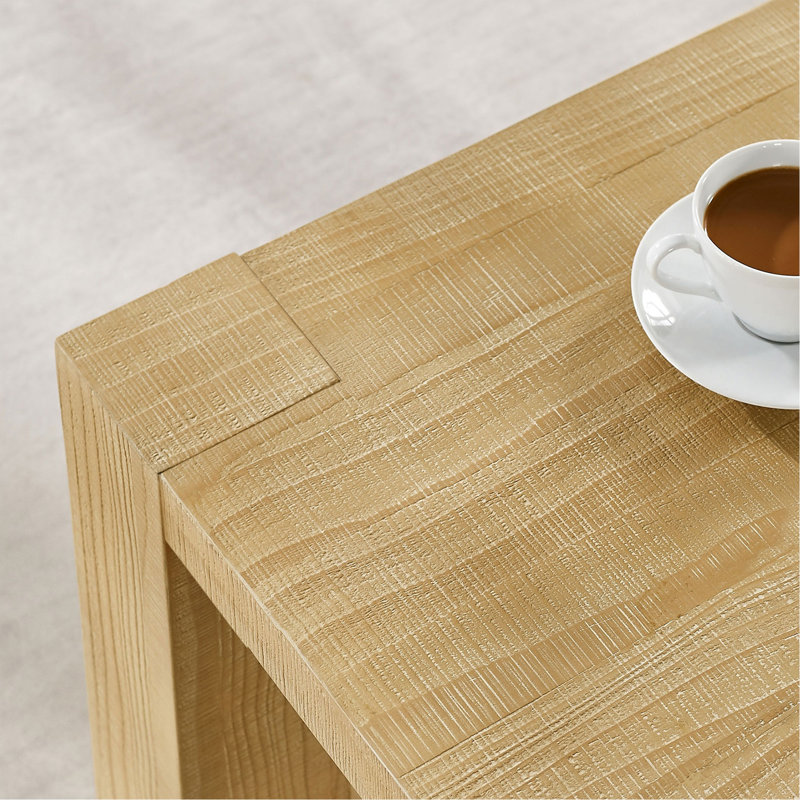 Table d'appoint de 14 pouces, table basse rectangulaire en MDF pour le salon, chambre à coucher, table de bout au design moderne pour appartement, couleur naturelle
