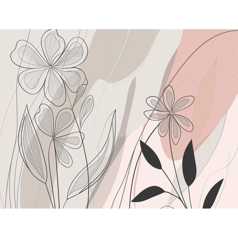 Floral Drawing Abstract Cotton Blend Comforter, Twin Comforter
