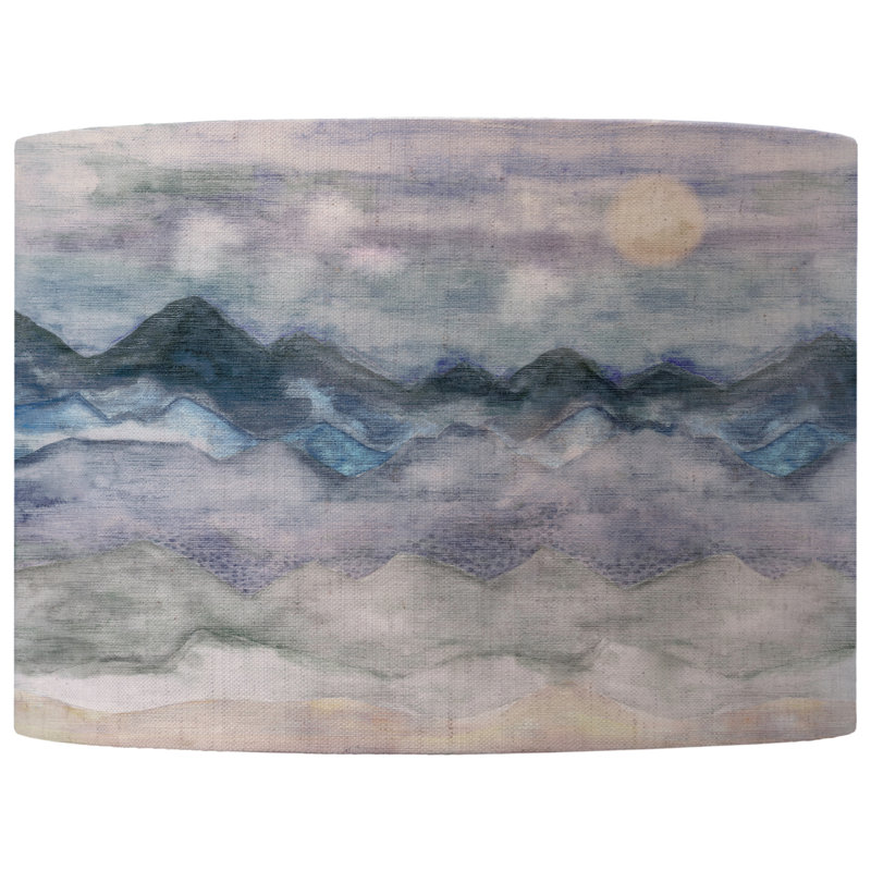 21cm H Cotton Round Lamp Shade in Blue