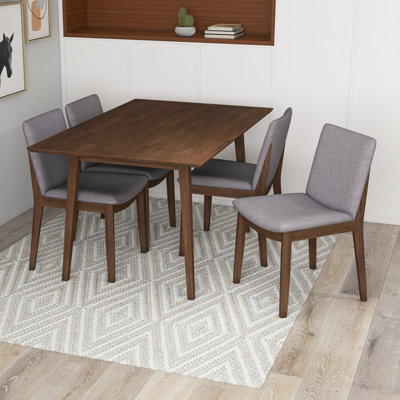 Ensemble de salle à manger en bois massif eucalyptus pour 4 personnes Hillery