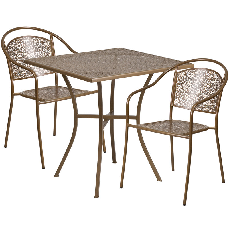 Robbin Square 4 - Person 35.25'' Long Dining Set, Gold