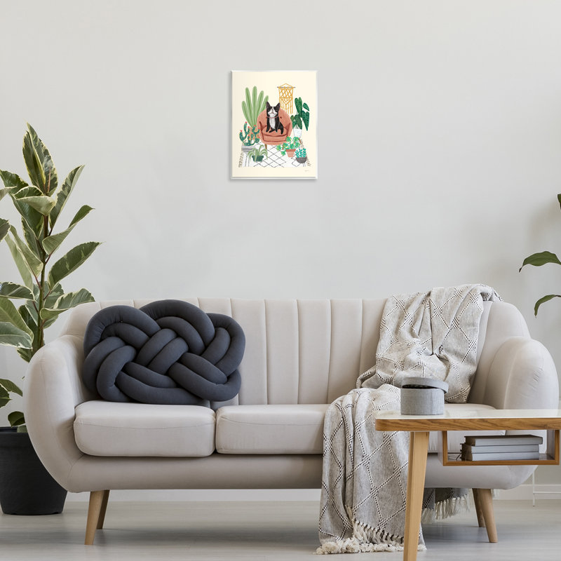 Art mural "Chien sur canapé avec plantes" par Mary Urban