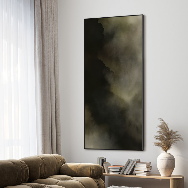 Très grand art mural imprimé sur toile - Moody Abstract Art, H 46 po x l 24 po