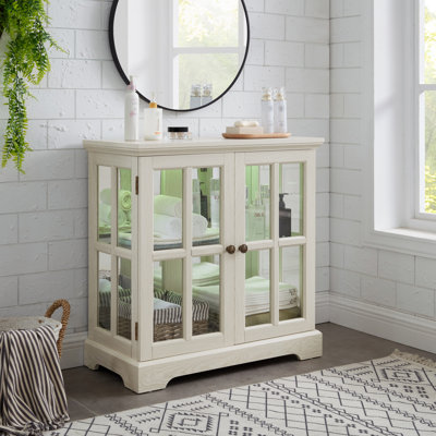 Vitrine lumineuse à DEL, vitrine antique avec tablettes réglables, vitrine de qualité rétro avec portes en treillis, bibliothèque élégante et armoire de rangement pour la décoration intérieure et l'organisation