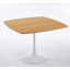 Solid Oak Square Dining Table with Metal Legs-1175202275