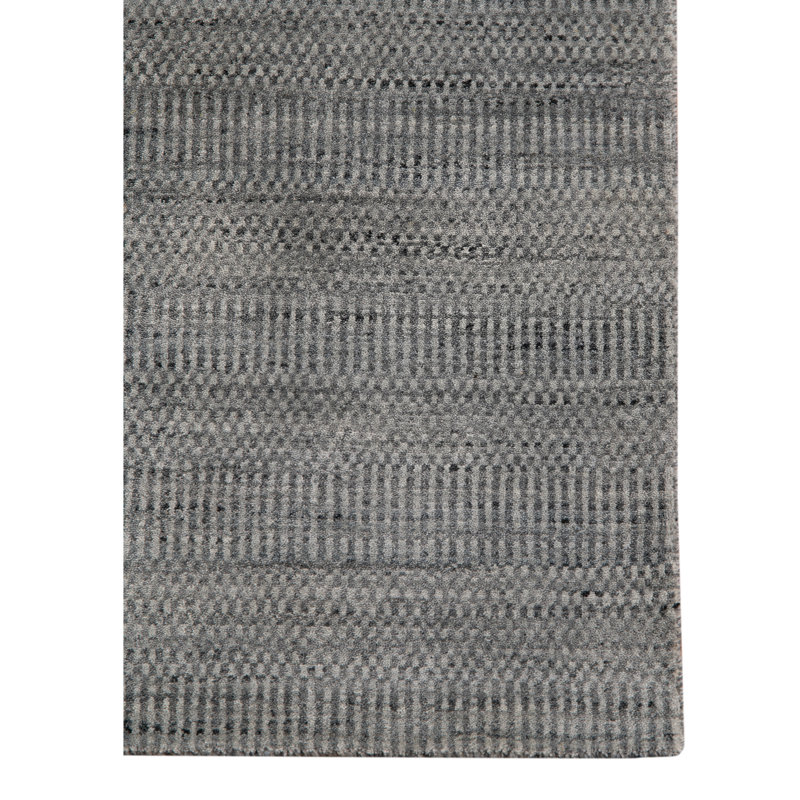 Tapis argenté en laine tissé à la main Adamsburg, Rectangle 2 pi x 3 pi