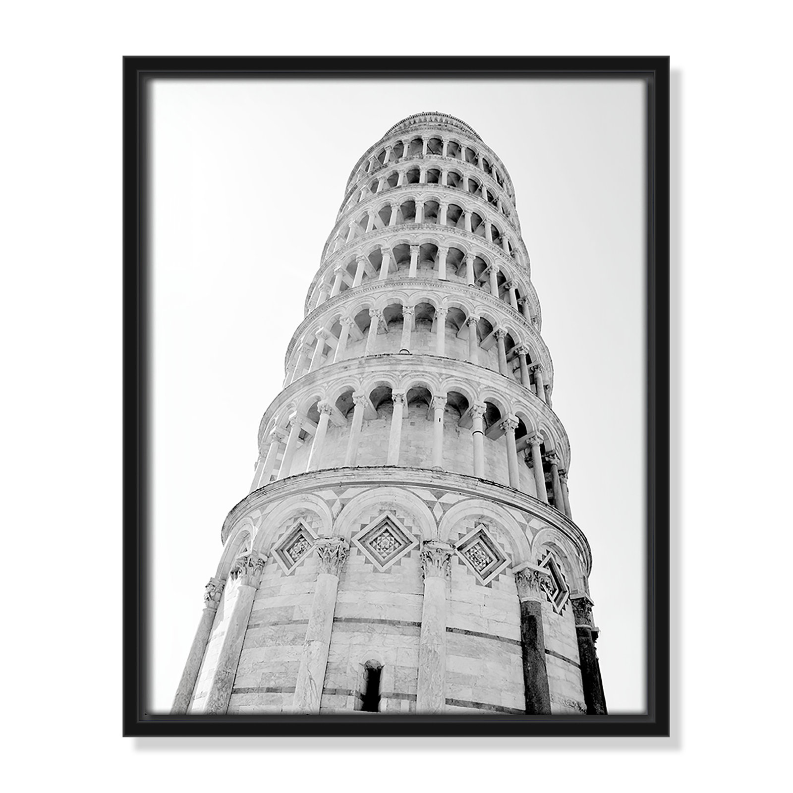 Iconic City Collection "Pisa" Print by Natalie Carpentieri, No, 15.5" H x 12.5" W x 2" D, Black Floater Frame