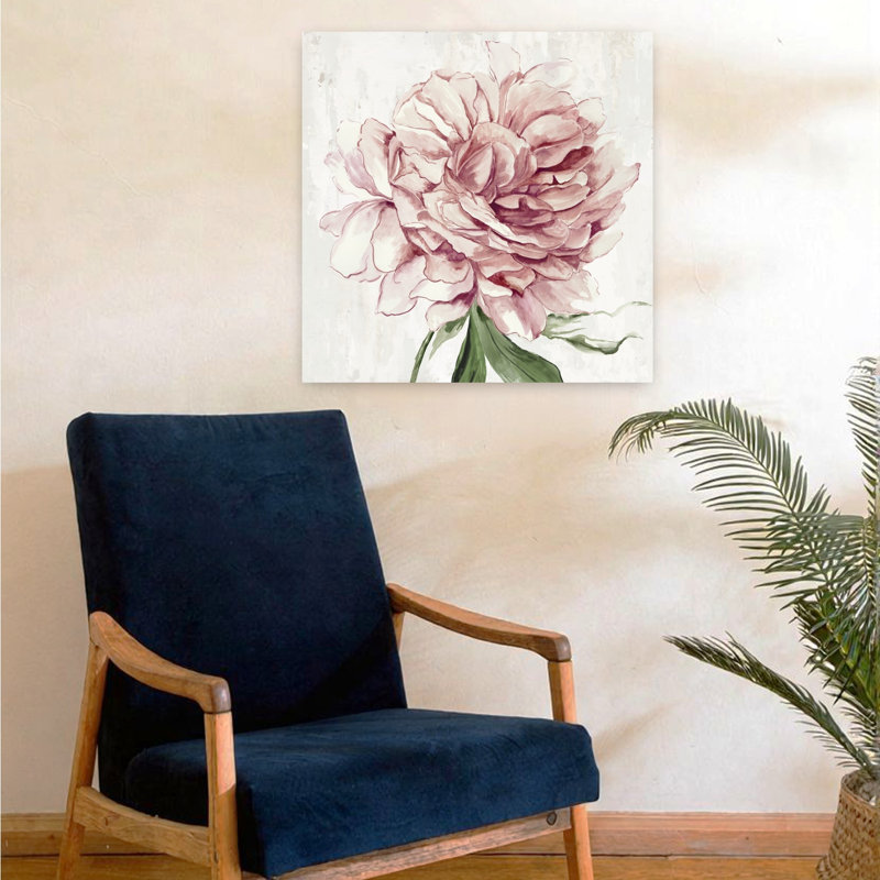 Rosé, beauté, délicat, élégant, pivoine romantique, art naturel, H 24 po x l 24 po
