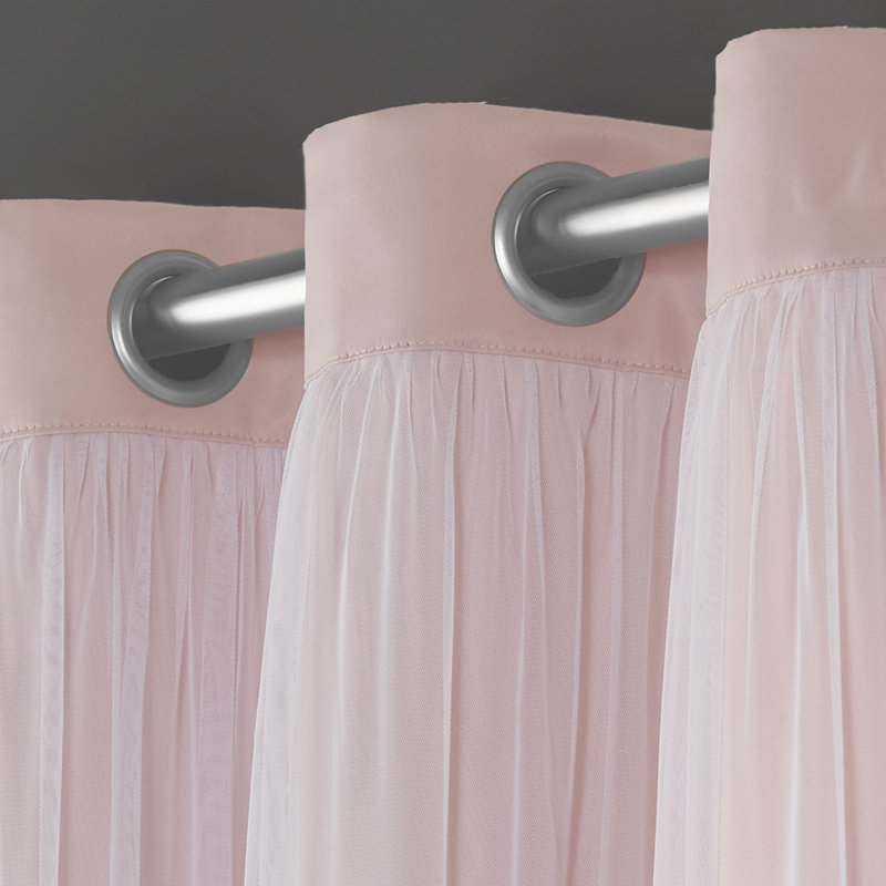 Nunley Room Darkening Curtain Pair, Rose Blush, 52" W x 120" L