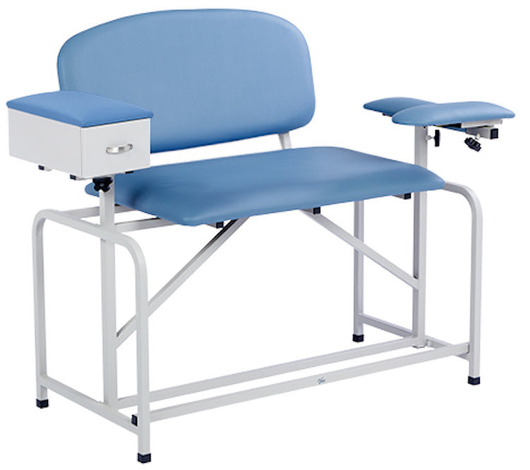 Fauteuil de dessin de sang extra large 750 lb avec capacité de poids, Bleu