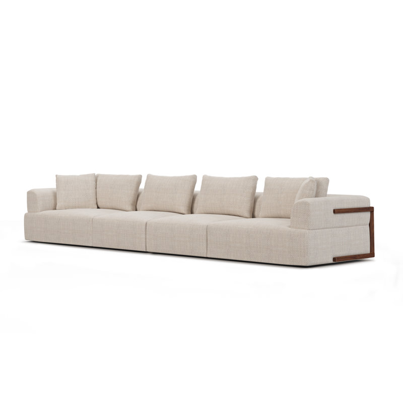 Chinh Oatmeal 2 Piece Long Sofa Set, Beige, H 32,68 po x l 40,20 po x P 167 po